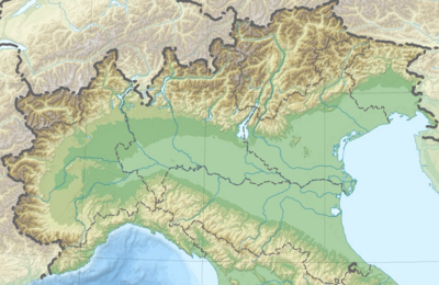 অবস্থান মানচিত্র Northern Italy relief