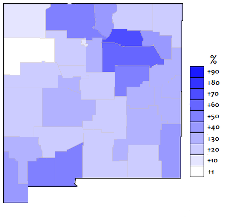 Spanish language in New Mexico by county.