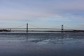 El pont a l'hivern, vist des de Middelfart.