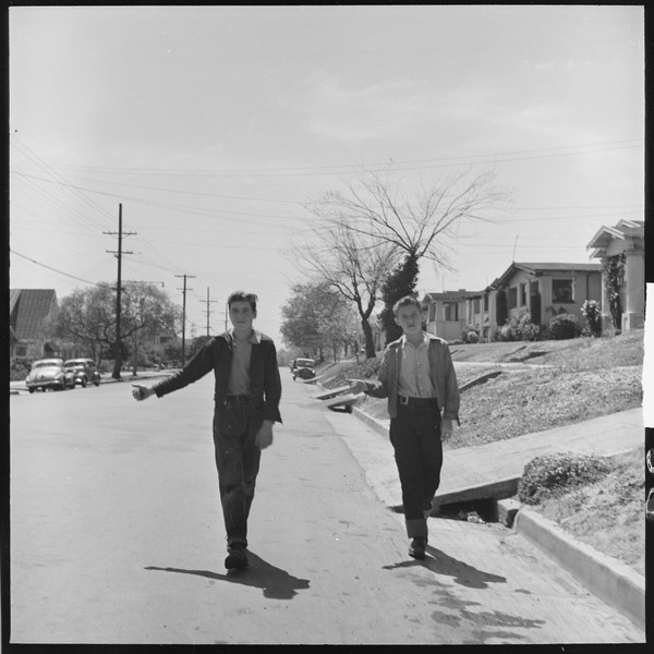 File:Oakland, California. Hitch-hiking. Thumbing is used as a means of transportation within city limits. Although within... - NARA - 532092.tif
