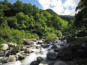 小黒川渓谷キャンプ場を流れる小黒川