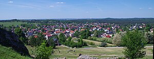 Olsztyn – panorama. Na horizontu vidljiv Częstochowa