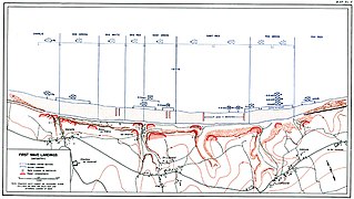 Carte d'Omaha Beach montrant les valleuses (notées D-1, D-3, E-1 et E-3) qui échancrent la falaise.