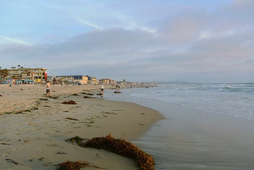 The beach at Pacific Beach looking south