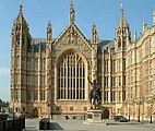 Palacio de Westminster - Westminster Hall desde el sur, Westminster, Londres, Inglaterra, ejemplo de la arquitectura neogótica de Charles Barry y Augustus Pugin