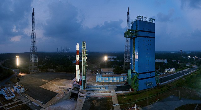 PSLV C40 in XL configuration before launch at First Launch Pad.