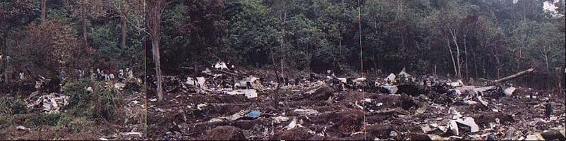 Panoramic view of the crash site