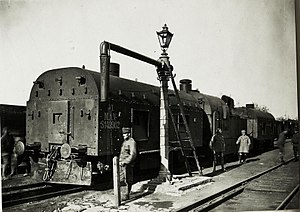 Der Panzerzug VI. am Bahnhof in Ciezow, 21. Mai 1917