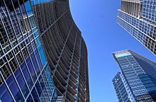 Modern glass structures on Peachtree Street in Midtown Peachtree St Atlanta.jpg