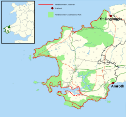 Pembrokeshire Coast Path and National Park map.svg