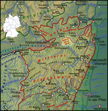 Pfaelzerwaldkarte Diemersteiner Wald