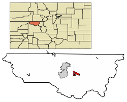 Posizione della città di Aspen nella contea di Pitkin, in Colorado.