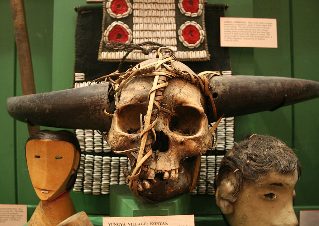 A Konyak tribe artefact at Pitt Rivers Museum, Oxford