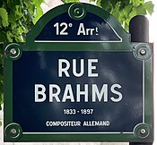 Plaque Rue Brahms - Paris XII (FR75) - 2021-06-04 - 1.jpg