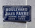 Plaque du boulevard Jules-Favre, en janvier 2019.