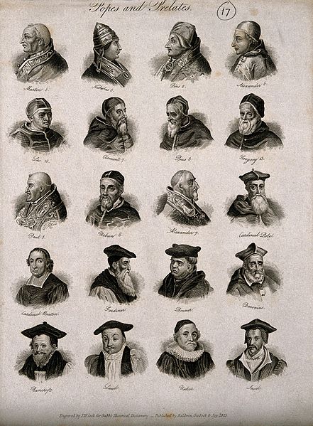 File:Popes and other churchmen; twenty portraits. Engraving by J. Wellcome V0006826.jpg