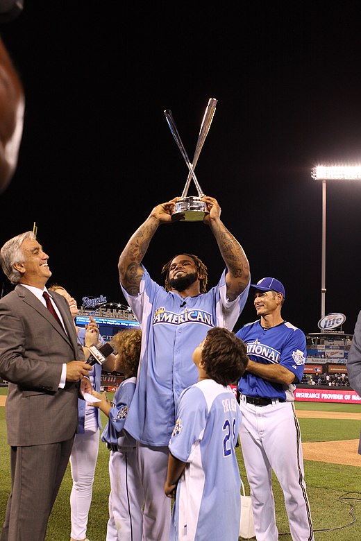 Prince Fielder accepting his second trophy in 2012