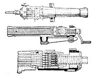 Section of the 25-barrel Reffye mitrailleuse ("Canon à balles").