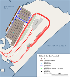 Karte des Richards Bay Coal Terminal (2015)