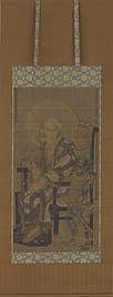Buddhist Luohan by Ryōzen. Hanging scroll. Nanboku-chō period, mid-14th century