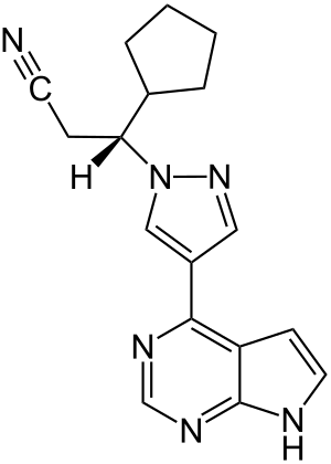 Ruxolitinib Structural formula V1.svg