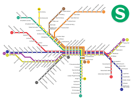 Netwerkkaart van de S-Bahn Rhein-Main