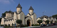 Saint Gregory the Illuminator Armenian Catholic Church in Glendale: home to large number of Armenian immigrants from Iran. Saint Gregory the Illuminator Armenian Catholic Church in Glendale , California (2001) full.JPG