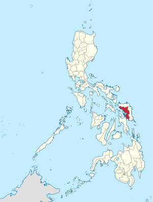 Мапа на Филипините со факти за Самар highlighted