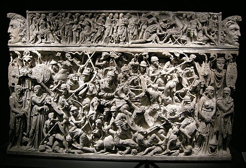 Battle with Germanic troops, on the Portonaccio sarcophagus (190–200)