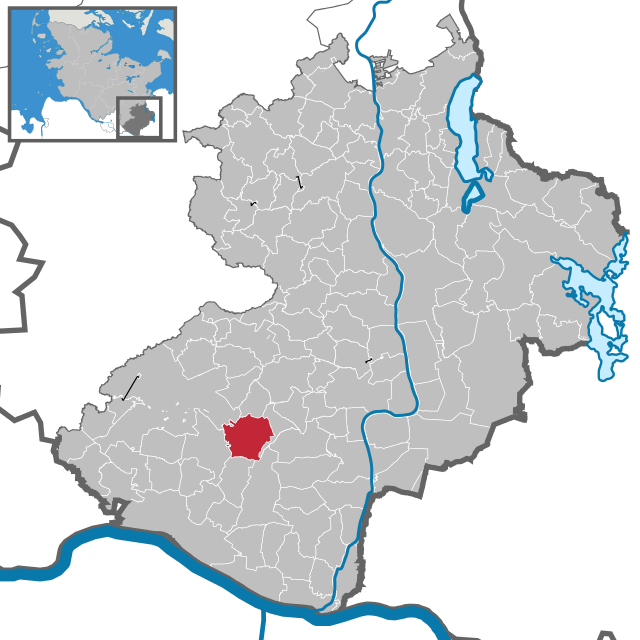 施瓦岑貝克在勞恩堡縣的位置