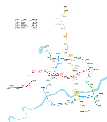 Map of the Shenyang Metro Shenyang Metro Route Map 201806.png