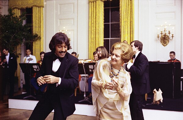 Dancing with First Lady Betty Ford after a state dinner at the White House in 1976