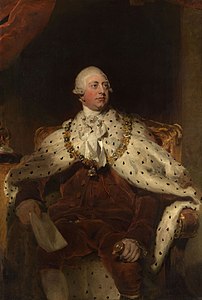 Rei George III no vestido de abertura do Parlamento, 1809