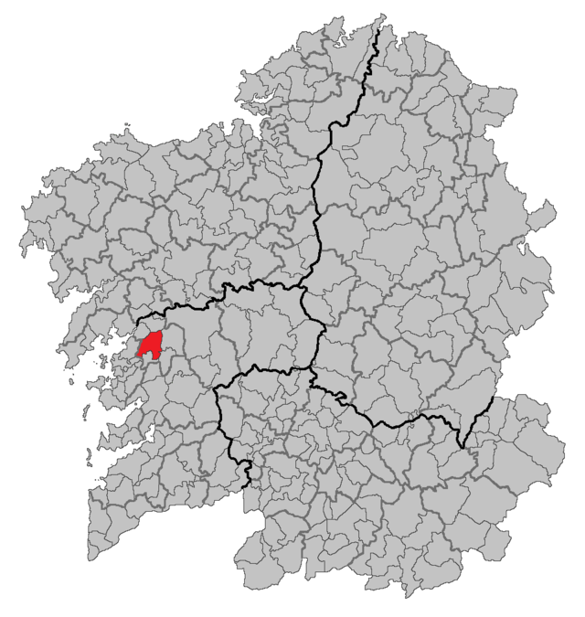 Localização do município de Caldas de Reis na Galiza