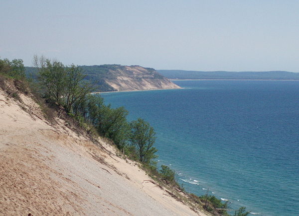 Looking south from Sleeping Bear Bluff toward Empire Bluff