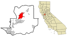 Solano County California Incorporated and Unincorporated areas Vacaville Highlighted.svg
