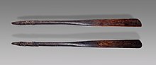 Wooden spatula from Cenderawasih Bay (previously Gheelvink Bay). Spatule MHNT ETH AC OC 21.JPG