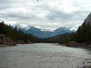 Spray River river in Alberta, Canada