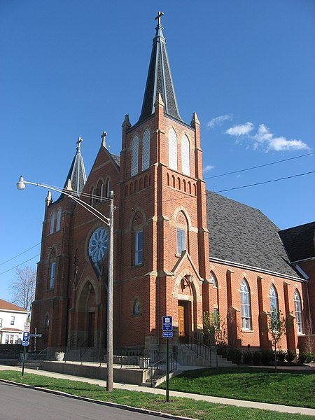 File:St. Patrick's Church in Bellefontaine, blue sky.jpg