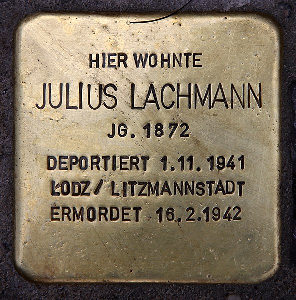 File:Stolperstein Mainzer Str 15 (Wilmd) Julius Lachmann.jpg
