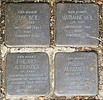 Stolperstein Stuttgart - Sattlerstraße 25 - Friedrich und Helene Alexander, Marianne und Suse Weil.jpg