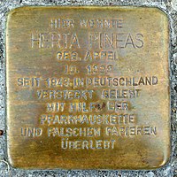 Stumbling block for Herta Pineas (1898) in Memmingen.jpg