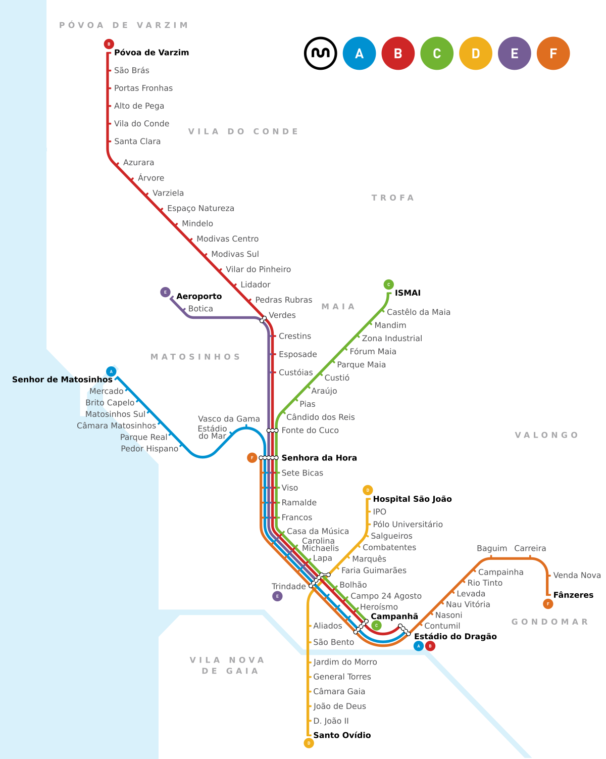 Карта метро порту