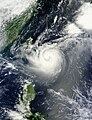 Typhoon Tembin, weakening into a category 2 typhoon on August 22, 2012.