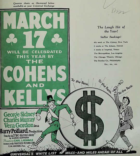 The Cohens and Kellys ad in The Film Daily, 1926