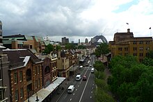 The Rocks, Sydney, 2010. The Green Ban prevented development in this area. The Rocks, Sydney.jpg