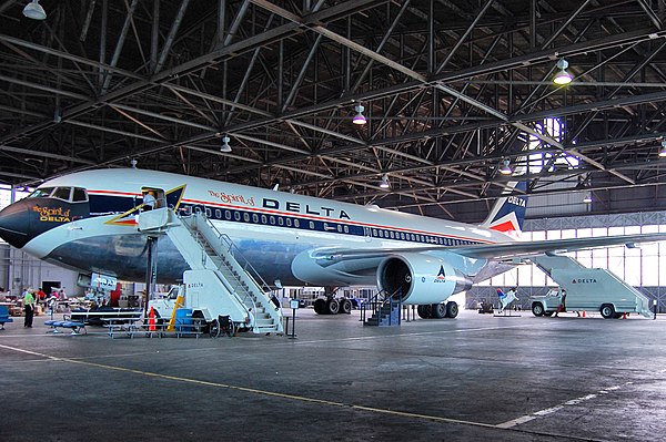 The Spirit of Delta in the restoration hangar