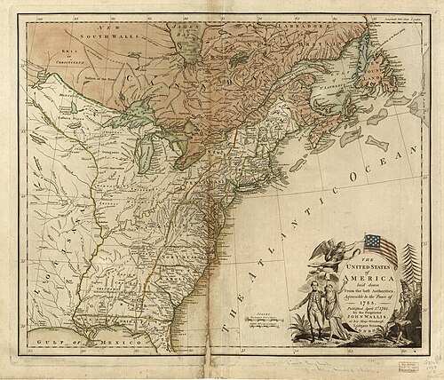 Map of the United States in 1783
