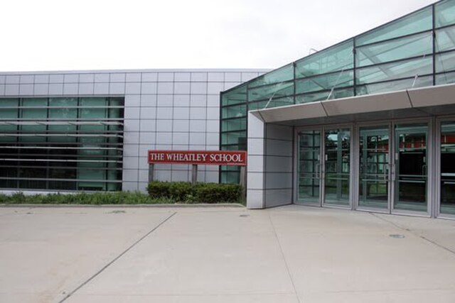 The Wheatley School, one of the public high schools serving, and located within, Old Westbury.