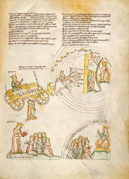 File:The crowned Prudencia, riding a wagon and speaking to women Wellcome L0029370.jpg